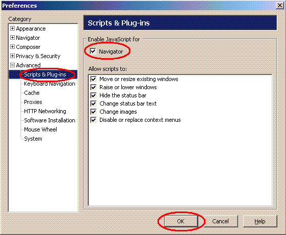 Netscape6 Options